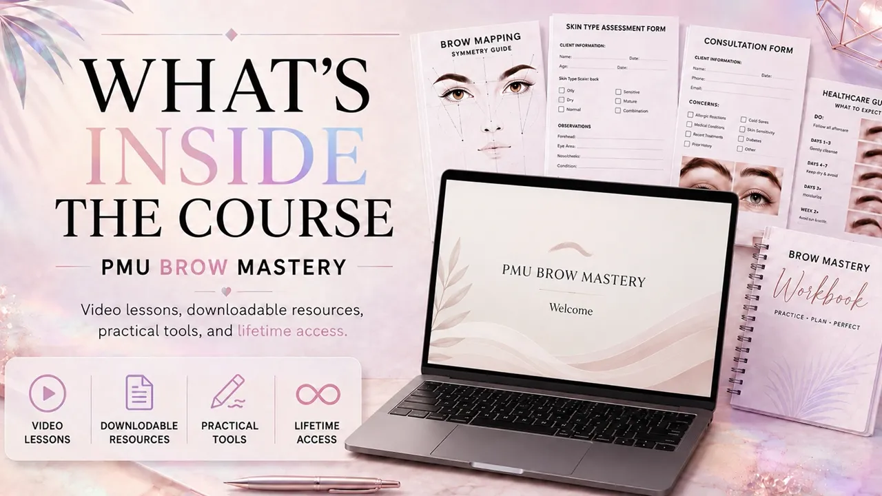 PMU Brow Mastery course walkthrough preview